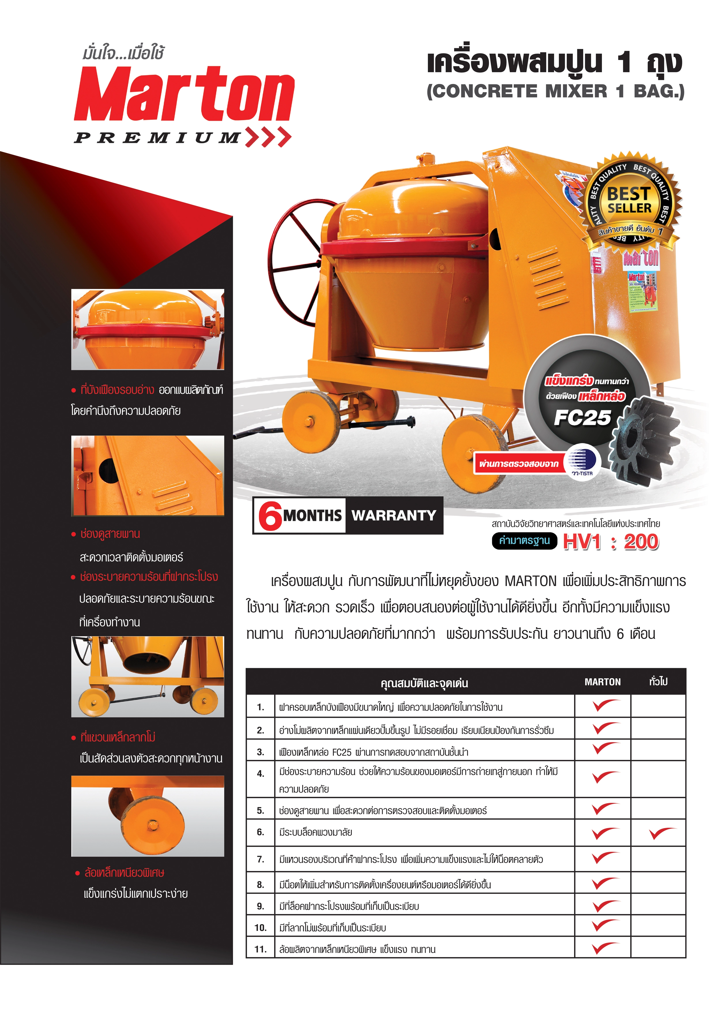 โม่ผสมคอนกรีต Marton