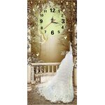 ชุดภาพติดคริสตัลเหลี่ยม ลายนาฬิกานกยูงขาว งานติดเต็มภาพ ขนาด 40*75 ซม. คริสตัลเหลี่ยม 32 สี ตัวเรือนนาฬิกา อุปกรณ์ครบชุด