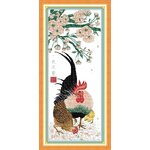 ชุดภาพติดคริสตัลกลม ลายครอบครัวไก่ฟ้า ( งานติดเต็มภาพ ) ขนาด 30*65 ซม. คริสตัลกลม 32 สี อุปกรณ์ครบชุด