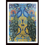 ชุดปักครอสติช ลายคู่นกยูง (งานปักเต็มลาย ไม่มีเดินเส้น) ขนาด 82*112 ซม.ผ้าครอสติช 11CTพิมพ์ลายปักบนผ้า ไหมคอตตอน 57 สี ผังลาย เข็ม