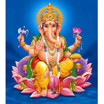 ชุดภาพติดคริสตัลกลม ลายพระพิฆเนศ (งานติดเต็มภาพ) ขนาด 40*45 ซม.ผ้าแคนวาส ลงผังลายเต็ม+คริสตัลกลม 36 สี+อุปกรณ์ครบชุด