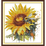 Sunflower and bee (ไม่พิมพ์/พิมพ์ลาย)