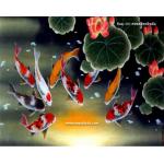 อุปกรณ์งานฝีมือดีไอวาย ครอสติสคริสตัลรูปปลาคราฟ 9 ตัวนำโชคลาภเงินทอง