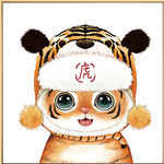 ชุดปักครอสติช ลายแมวหัวเสือ ชุดที่ 1 (ไม่มีเดินเส้น) ขนาด 50*50 ซม.ผ้าครอสติช 11CTพิมพ์ลายปักบนผ้า ไหมคอตตอน 21 สี ผังลาย เข็ม