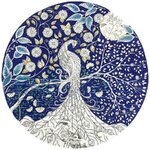 ชุดภาพติดคริสตัลกลม ลายนกยูงกับดอกไม้ ชุดที่ 3 (งานติดเต็มภาพ) ขนาด 36*36 ซม.คริสตัลกลม 16 สี อุปกรณ์ครบชุด