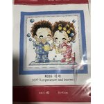 ชุดปักครอสติช ลายการ์ตูนคู่รัก ขนาด 32*32 ซม.ผ้าครอสติช 11 CT พิมพ์ลายบนผืนผ้า ไหมคอตตอน ผ้า+ผังลาย+เข็ม