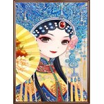 ชุดปักครอสติช ลายสาวงามจีน (งานปักเต็มลาย) ขนาด 45*70 ซม.ผ้าครอสติช 11CTพิมพ์ลายปักบนผ้า ไหมคอตตอน 40 สี ผังลาย เข็ม