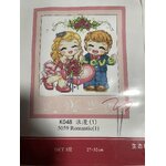 ชุดปักครอสติช ลายการ์ตูนคู่รัก ขนาด 27*32 ซม.ผ้าครอสติช 11 CT พิมพ์ลายบนผืนผ้า ไหมคอตตอน ผ้า+ผังลาย+เข็ม