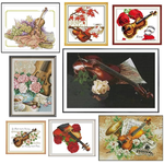 Violin & Flower (ไม่พิมพ์/พิมพ์ลาย)