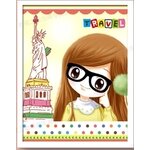 ชุดภาพติดคริสตัลกลม ลายสาวน้อยเที่ยวอเมริกา (งานติดเต็มภาพ) ขนาด 30*38 ซม. คริสตัลกลม 29 สี อุปกรณ์ครบชุด