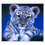 ชุดภาพติดคริสตัลกลม ลายเสือน้อย ( งานติดเต็มภาพ ) ขนาด 36*36 ซม.คริสตัลกลม 16 สี อุปกรณ์ครบชุด