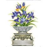 ลาย DMC กระถางกล้วยไม้สีคราม