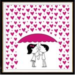 ชุดปักครอสติช ลายฝนแห่งรัก ขนาด 60*60 ซม. ผ้าครอสติช 11CTพิมพ์ลายปักบนผ้า ไหมคอตตอน 2 สี ( ไม่มีผังลาย พิมพ์ผังลายที่ตัวผ้า ) เข็ม