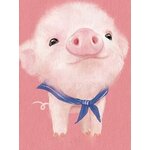 ชุดภาพติดคริสตัลกลม ลายหมูน้อย (งานติดเต็มภาพ) ขนาด 30*40 ซม.ผ้าแคนวาสลงผังลายเต็ม คริสตัลกลม 13 สี อุปกรณ์ครบชุด