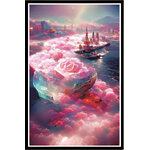 ชุดปักครอสติช ลายเมืองในหมอก (งานปักเต็มลาย ไม่มีเดินเส้น) ขนาด 54*82 ซม.ผ้าครอสติช 11CTพิมพ์ลายปักบนผ้า ไหมคอตตอน 48 สี ผังลาย เข็ม