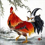 ชุดภาพติดคริสตัลกลม ลายไก่มงคล งานติดเต็มภาพ ขนาด 40*40 ซม. คริสตัลกลม 27 สี อุปกรณ์ครบชุด