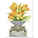 ลาย DMC กระถางกล้วยไม้สีส้ม