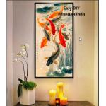 ปลานำโชค อุปกรณ์ทำภาพครอสติสคริสตัลรูปปลานำโชค คริสตัลติดเต็มภาพ