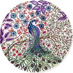 ชุดภาพติดคริสตัลกลม ลายนกยูงกับดอกไม้ ชุดที่ 1 (งานติดเต็มภาพ) ขนาด 36*36 ซม.คริสตัลกลม 22 สี อุปกรณ์ครบชุด