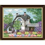 ครอสติสคริสตัลรูปบ้านเดี่ยวสองชั้น เพชรเม็ดเหลี่ยมติดเต็มแผ่น