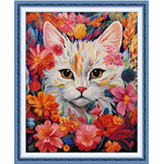 Cat in the flowers (ไม่พิมพ์/พิมพ์ลาย)