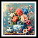 Peony vase (พิมพ์ลาย)