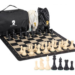 ชุดหมากรุกสากล Knight Templar Chess Set (ตัวหมากรุก+กระดานยาง+กระเป๋า)