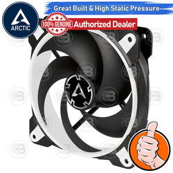 [CoolBlasterThai] ARCTIC BioniX P120 Black-White Pressure-optimised with PWM PST(size 120 mm.) PC Fan Case ประกัน 10 ปี