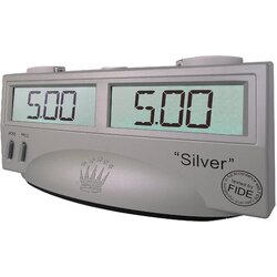 นาฬิกาจับเวลาหมากรุกแบบดิจิตอล Silver Chess Clock - FIDE APPROVED