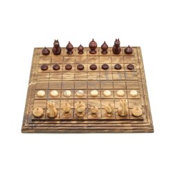 ชุดหมากรุกไทยไม้พฤกษ์(ตัวไม้รุ่นลายไทย ชุดใหญ่)