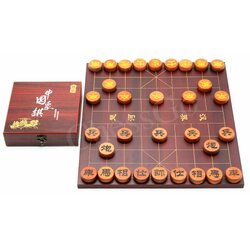 ชุดหมากรุกจีนไม้หนาสีไม้จันทร์แดง