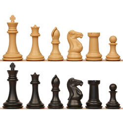 4 1/8" Fischer Series Plastic Chess Pieces ตัวหมากรุกสากลฟิชเชอร์ สีขาวอมเหลือง+ดำ(natural+black)