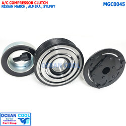 คลัชคอมแอร์ นิสสัน มาร์ช , อัลเมอร่า ซิวฟี่ MGC0045 ลูกปืน NACHI แท้ AC Compressor Clutch NISSAN MARCH , ALMERA sylphy คลัช คอม มู่เล่ หน้าคลัชคอมแอร์ ชุดมูเล่ย์คลัช