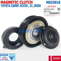 คลัชคอมแอร์ โตโยต้า แคมรี่ ACV 30 31 วิช WISH 03 10 447300-95004D DENSO แท้ MGC0018 หน้า คลัช คอม มู่เล่คลัชต์ TOYOTA CAMRY 2003 2004 2005 2006 2007 2008 2009 2010