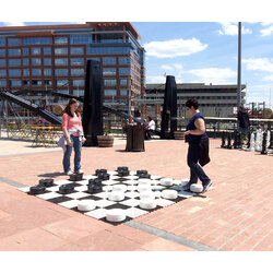 10" Giant Checkers Set with Rubberized Vinyl Board ชุดหมากฮอสยักษ์10นิ้ว+กระดานพลาสติกยาง