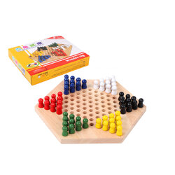 หมากฮอสจีนไม้ Chinese Checkers (ไม้ยางพารา)