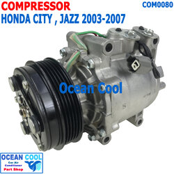 คอมเพลสเซอร์ ฮอนด้า ซิตี้ 2003 - 2005 แจ๊ส 2003 - 2007 COM0080 Compressor For Honda city Jazz คอมแอร์ คอม คอมเพสเซอร์ 2004 2006