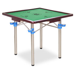 โต๊ะไพ่นกกระจอก(ขอบไม้/ขาสแตนเลส)