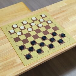 ชุดหมากฮอสมาตรฐาน(กระดานไม้MDF-47x47cm+ตัวพลาสติกABS size L-40ตัว+ถุงผ้า)