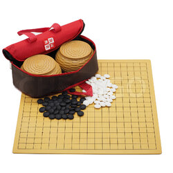 ชุดหมากล้อมพกพา (กระดาน19/13เส้น+เม็ดเมลามีน+โถลายหวาย+กระเป๋า)