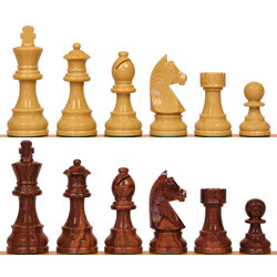 3 3/4" German Knight (Polish) Series Chess Pieces - Wood Grain ตัวหมากรุกสากลเจอร์มันไนท์โพหลิช(ลายไม้)