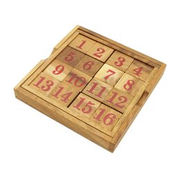 เกมเรียงตัวเลขไม้ Sliding Block Puzzle (15 Puzzle) size 12.5x12.5 cm