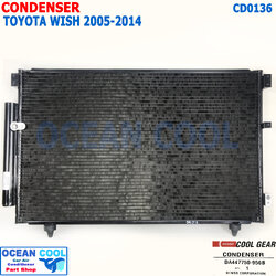 แผงแอร์ โตโยต้า วิช Wish รุ่น1-2 2005 - 2014 CD0136 CONDENSER FOR TOYOTA WISH COOL GEAR DA447750-956B รังผึ้งแอร์ คอยล์ร้อน