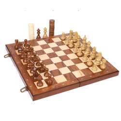 ชุดหมากรุกสากลไม้ 2in1 German Knight Staunton Wooden Chess Set 1