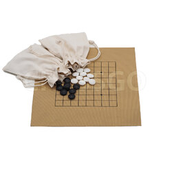 ชุดหมากล้อมพกพา (กระดานหนัง9/13เส้น+เม็ดเมลามีน80/80เม็ด+ถุงผ้าดิบ2ใบ)