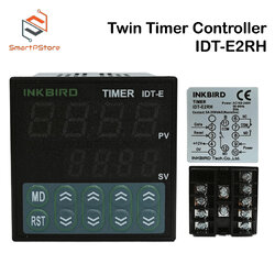 เครื่องตั้งเวลา Inkbird Digital Twin Timer Switch Relay Time Controller AC 100 - 240V Black รุ่น IDT-E2RH