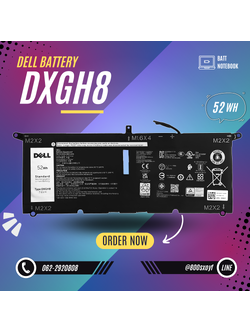 Battery Dell XPS 9370, 4-Cell, 52Wh, แบตเตอรี่ Dell DXGH8 ของแท้รับประกันศูนย์ Dell Thailand ราคาไม่แพง
