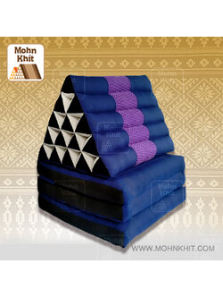 หมอนสามเหลี่ยมตัดต่อแต่งลาย15ช่องติดเบาะ3 พับ //56x180x36cm Tri-angle Cotton kapok 100%Traditional Floor Cushions 15holes with 3part of mattress.
