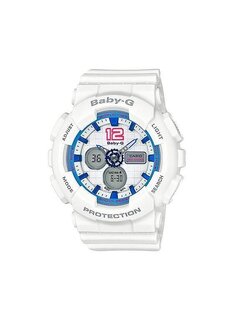 CASIO Baby-G นาฬิกาข้อมือผู้หญิง White Resin Strap รุ่น BA-120-7BDR