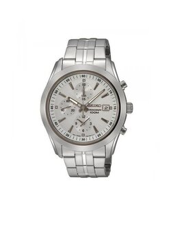 Seiko Men's SNDA85 Chronograph Dial Stainless Steel Watch - White/Silver